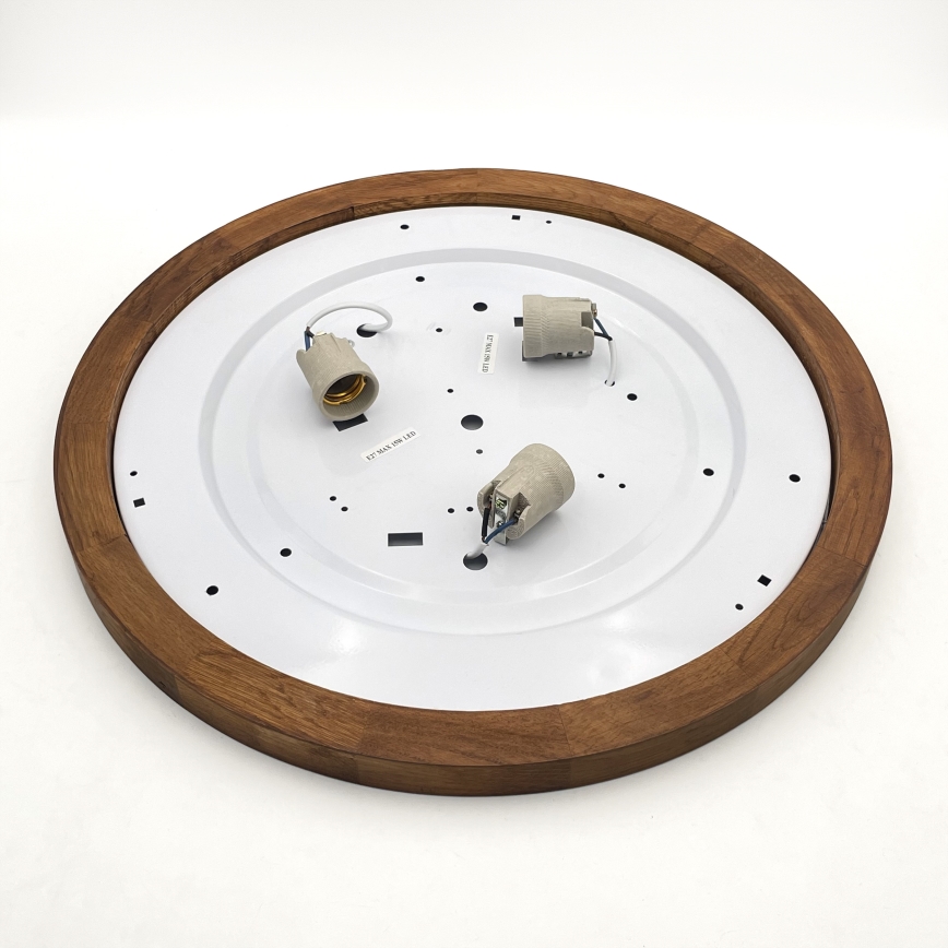 Brilagi - Plafondlamp BELLADONNA 3xE27/15W/230V diameter 50 cm wit/eiken kers
