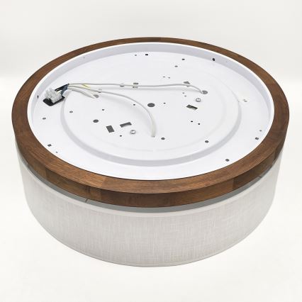 Brilagi - Plafondlamp BELLADONNA 3xE27/15W/230V diameter 50 cm wit/eiken kers