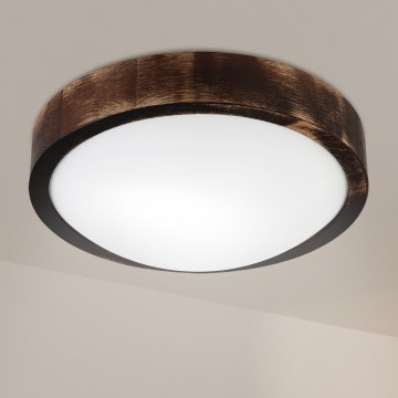 Brilagi - Plafondlamp CARVALHO SLIM SMOKEY 1xE27/60W/230V eiken Ø 27,5 cm