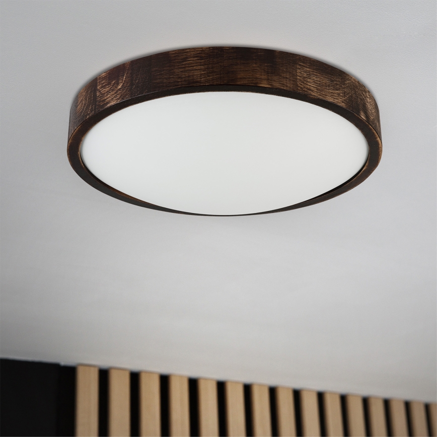 Brilagi - Plafondlamp CARVALHO SLIM SMOKEY 2xE27/60W/230V eiken Ø 37,5 cm