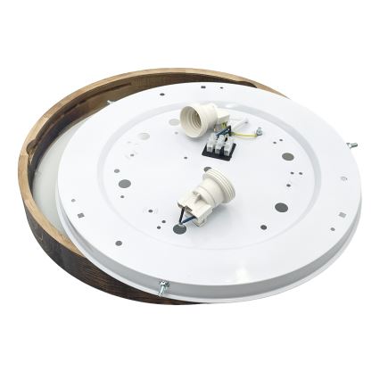 Brilagi - Plafondlamp CARVALHO SLIM SMOKEY 2xE27/60W/230V eiken Ø 37,5 cm
