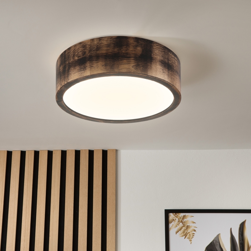 Brilagi - Plafondlamp CARVALHO SMOKEY 1xE27/60W/230V eiken Ø 27,5 cm