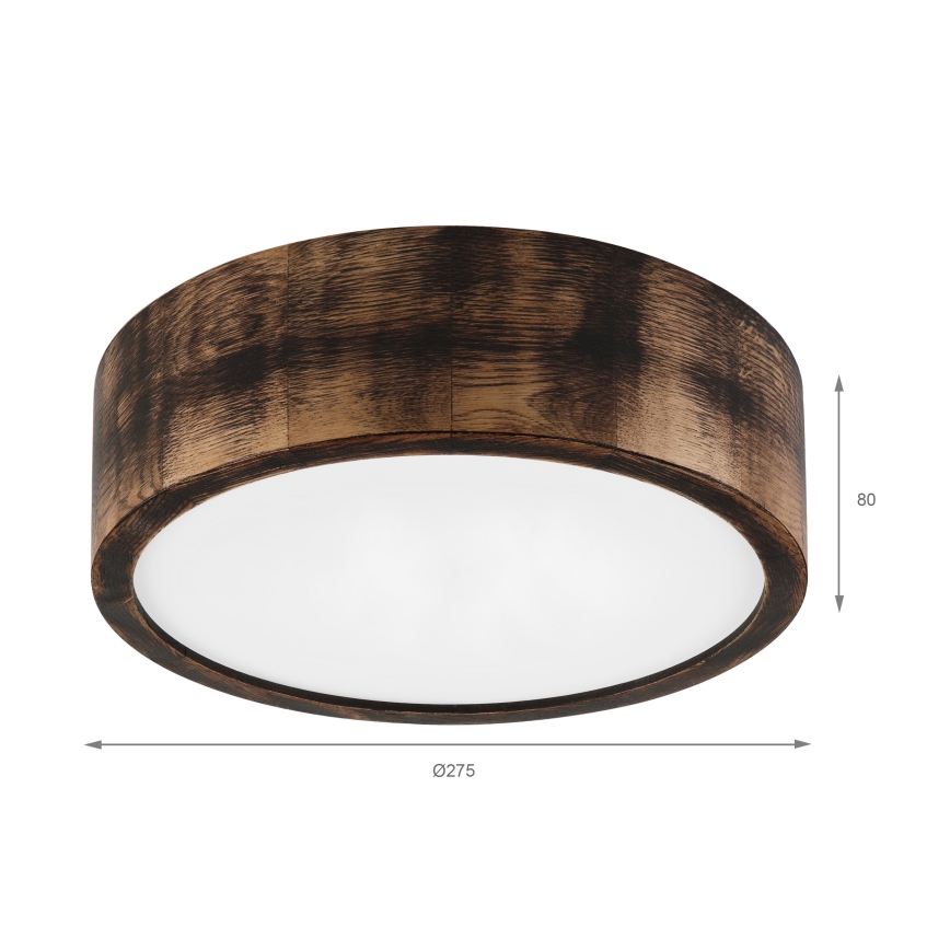 Brilagi - Plafondlamp CARVALHO SMOKEY 1xE27/60W/230V eiken Ø 27,5 cm