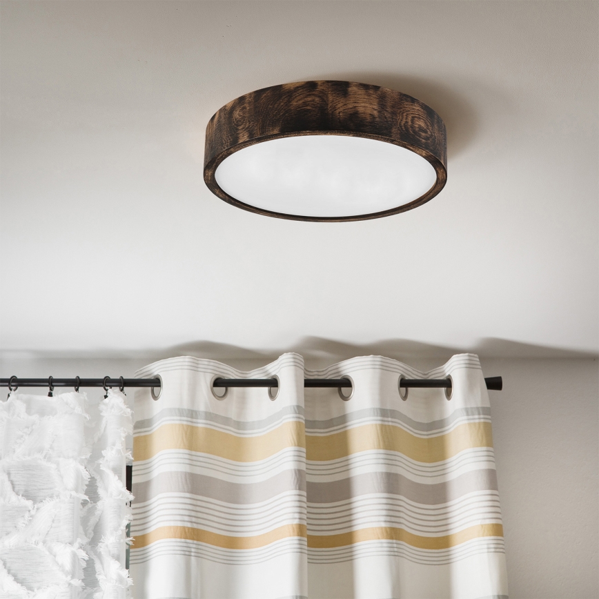 Brilagi - Plafondlamp CARVALHO SMOKEY 2xE27/60W/230V eiken Ø 37,5 cm