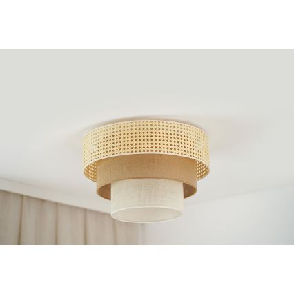 Brilagi - Plafondlamp CEDAR LUNETA 1xE27/15W/230V diameter 45 cm beige/bruin/crème