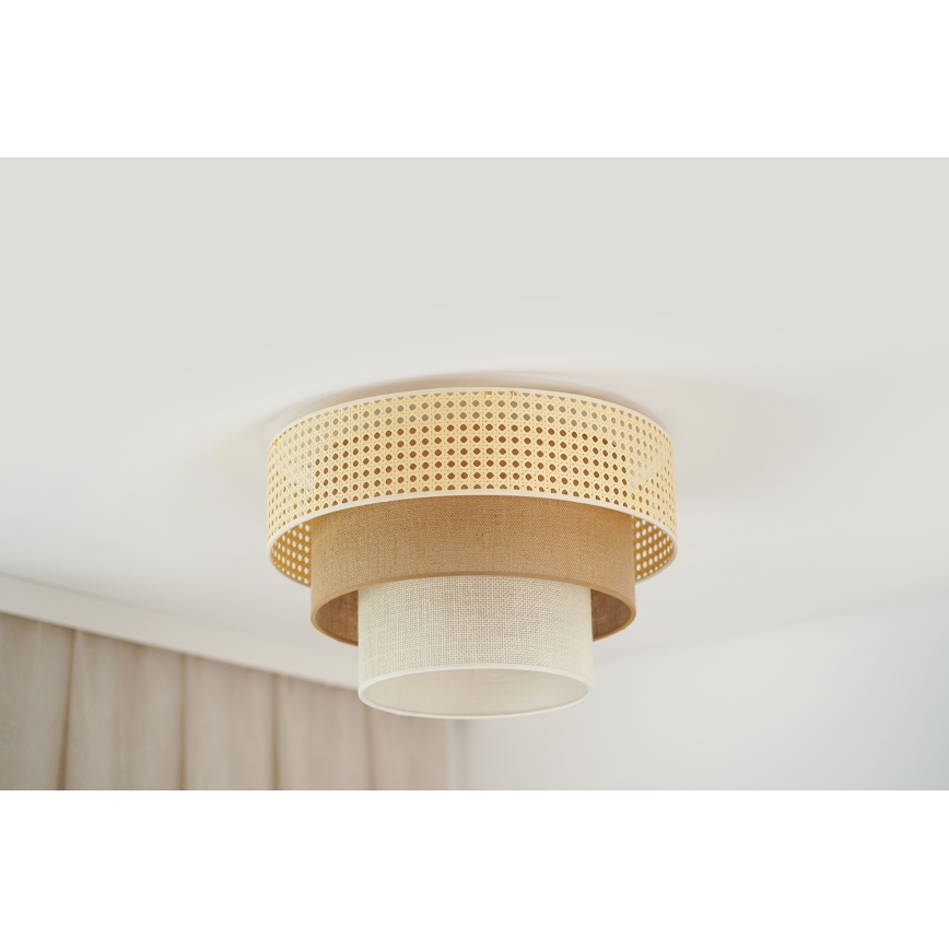 Brilagi - Plafondlamp CEDAR LUNETA 1xE27/15W/230V diameter 45 cm beige/bruin/crème