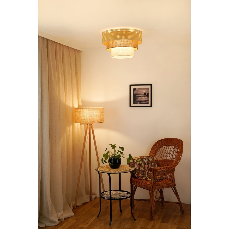 Brilagi - Plafondlamp CEDAR LUNETA 1xE27/15W/230V diameter 45 cm beige/bruin/crème