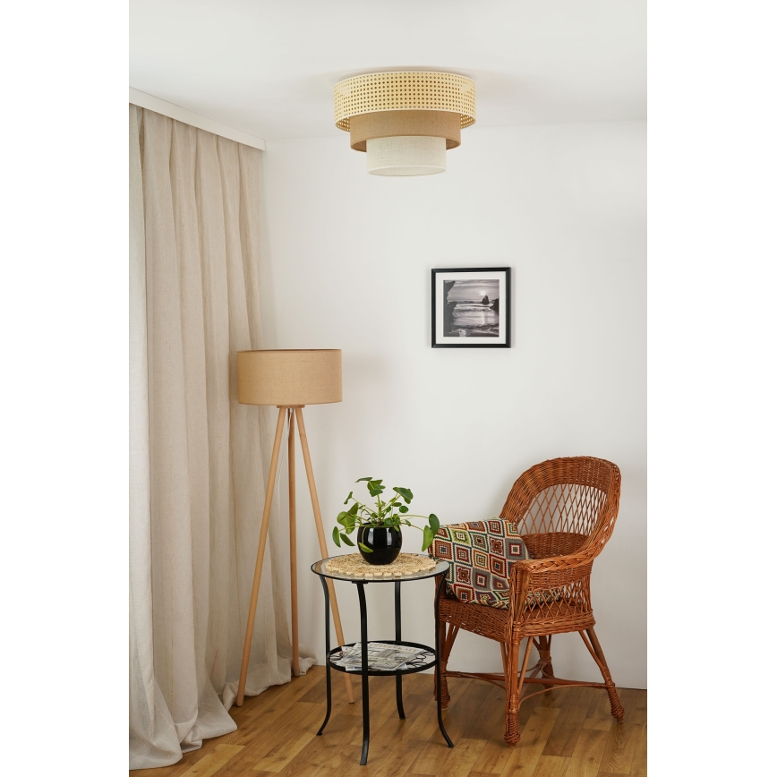 Brilagi - Plafondlamp CEDAR LUNETA 1xE27/15W/230V diameter 45 cm beige/bruin/crème