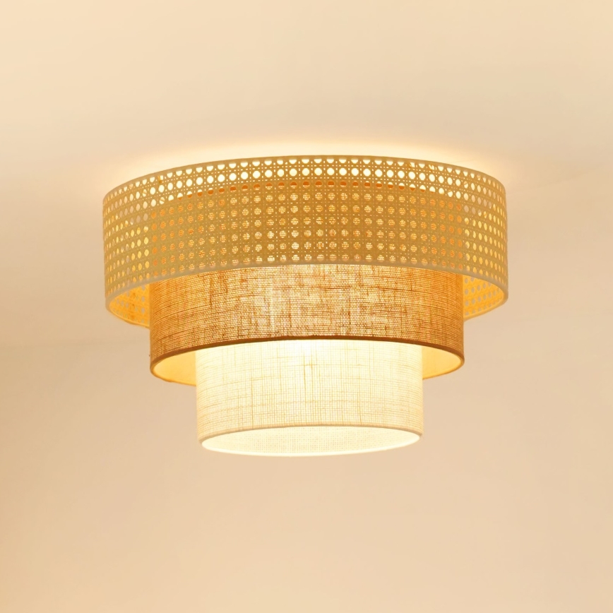 Brilagi - Plafondlamp CEDAR LUNETA 1xE27/15W/230V diameter 45 cm beige/bruin/crème