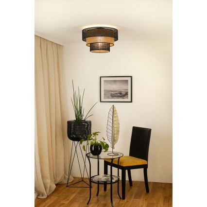 Brilagi - Plafondlamp DAKOTA LUNETA 1xE27/15W/230V diameter 45 cm zwart/beige