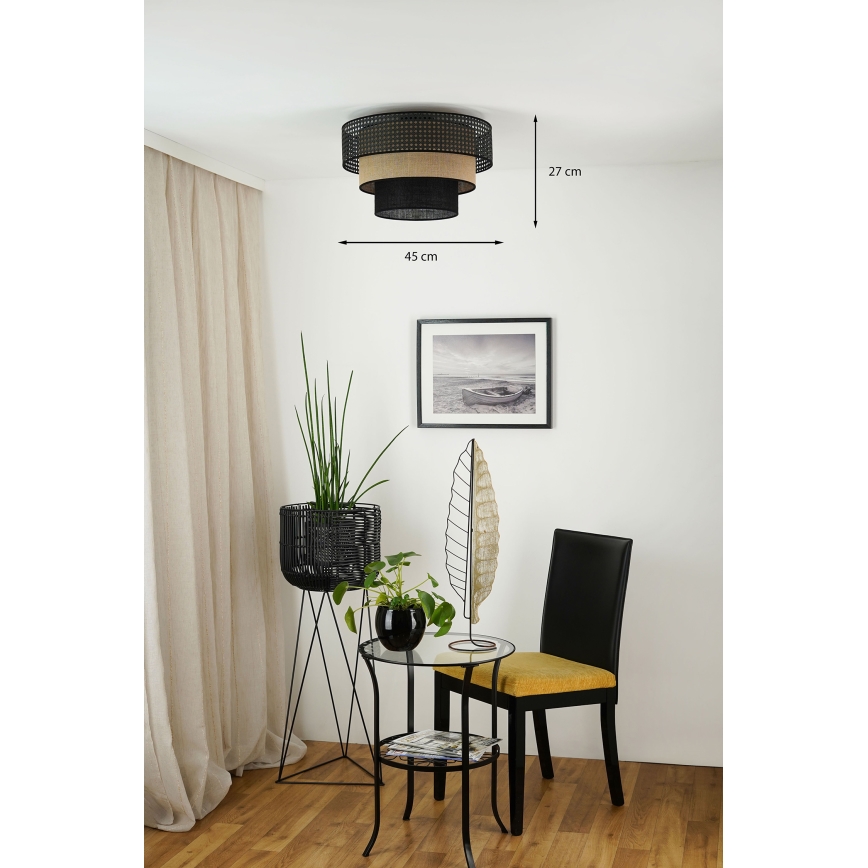 Brilagi - Plafondlamp DAKOTA LUNETA 1xE27/15W/230V diameter 45 cm zwart/beige