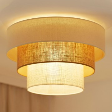 Brilagi-Plafondlamp DENVER LUNETA 1xE27/15W/230V diameter 45 beige/bruin/crème