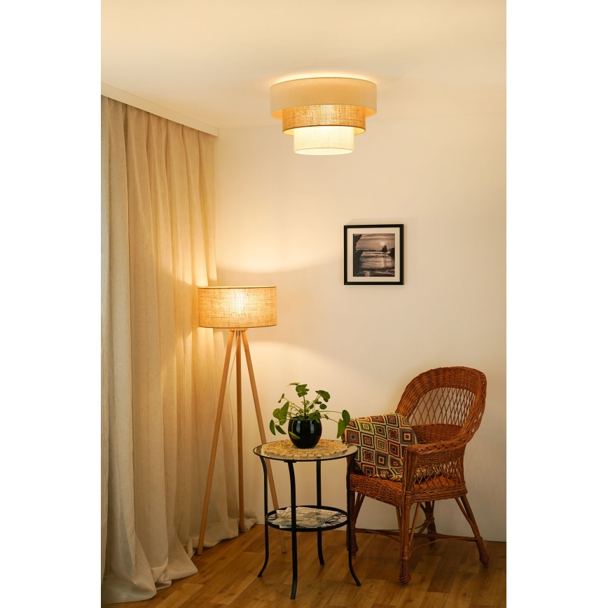 Brilagi-Plafondlamp DENVER LUNETA 1xE27/15W/230V diameter 45 beige/bruin/crème