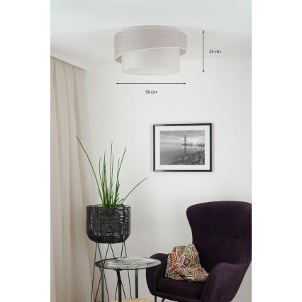Brilagi - Plafondlamp DOVER SHINE 1xE27/15W/230V diameter 50 cm grijs/crème