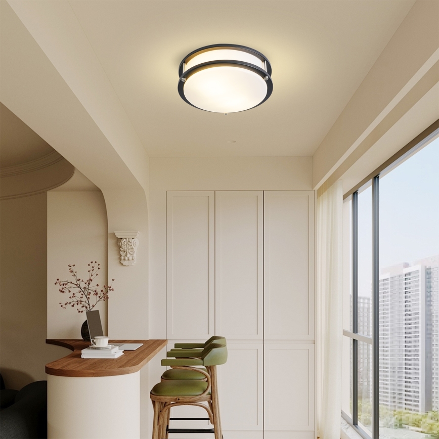 Brilagi - Plafondlamp ELARO 2xE27/40W/230V Ø 26 cm zwart