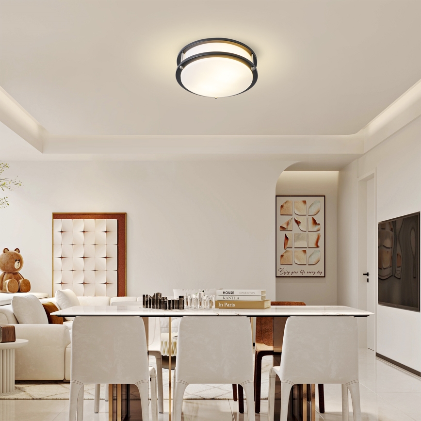 Brilagi - Plafondlamp ELARO 2xE27/40W/230V Ø 26 cm zwart