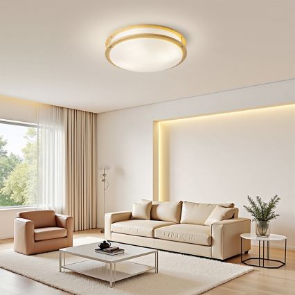 Brilagi - Plafondlamp ELARO 4xE27/40W/230V Ø 41 cm houtdecor