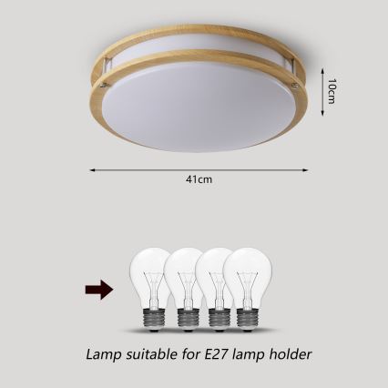 Brilagi - Plafondlamp ELARO 4xE27/40W/230V Ø 41 cm houtdecor