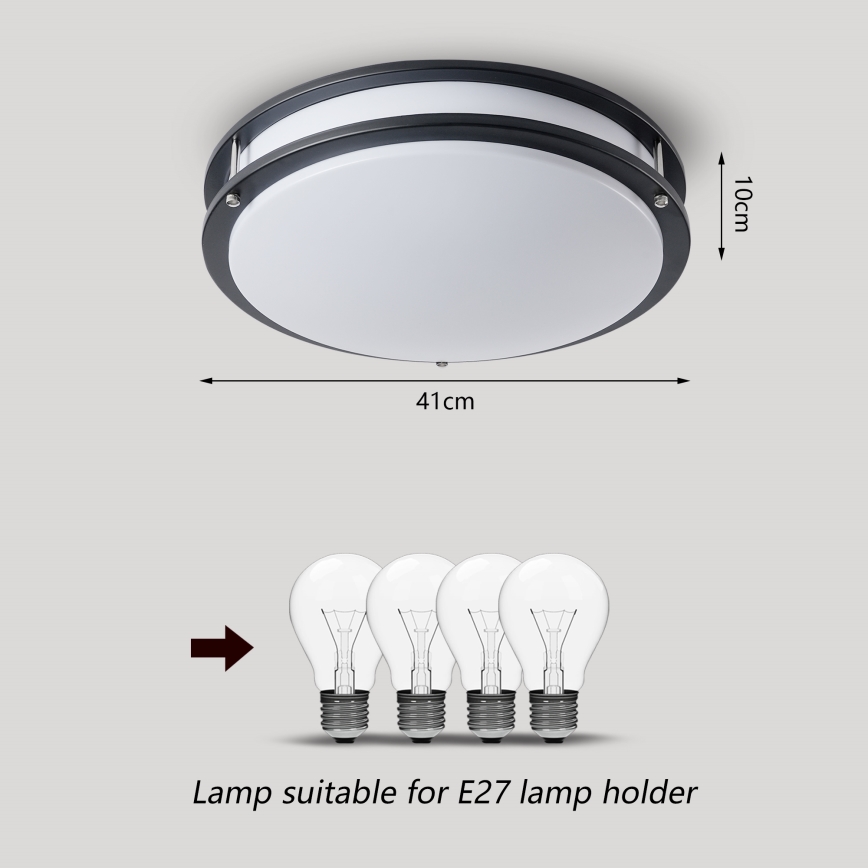 Brilagi - Plafondlamp ELARO 4xE27/40W/230V Ø 41 cm zwart