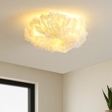 Brilagi - Plafondlamp FEATHER 3xE27/40W/230V Ø 40 cm wit