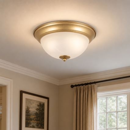 BRILAGI - Plafondlamp FRESCO 2xE27/40W/230V Ø 28 cm goudkleurig
