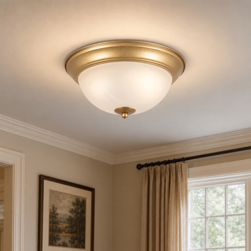 BRILAGI - Plafondlamp FRESCO 2xE27/40W/230V Ø 28 cm goudkleurig