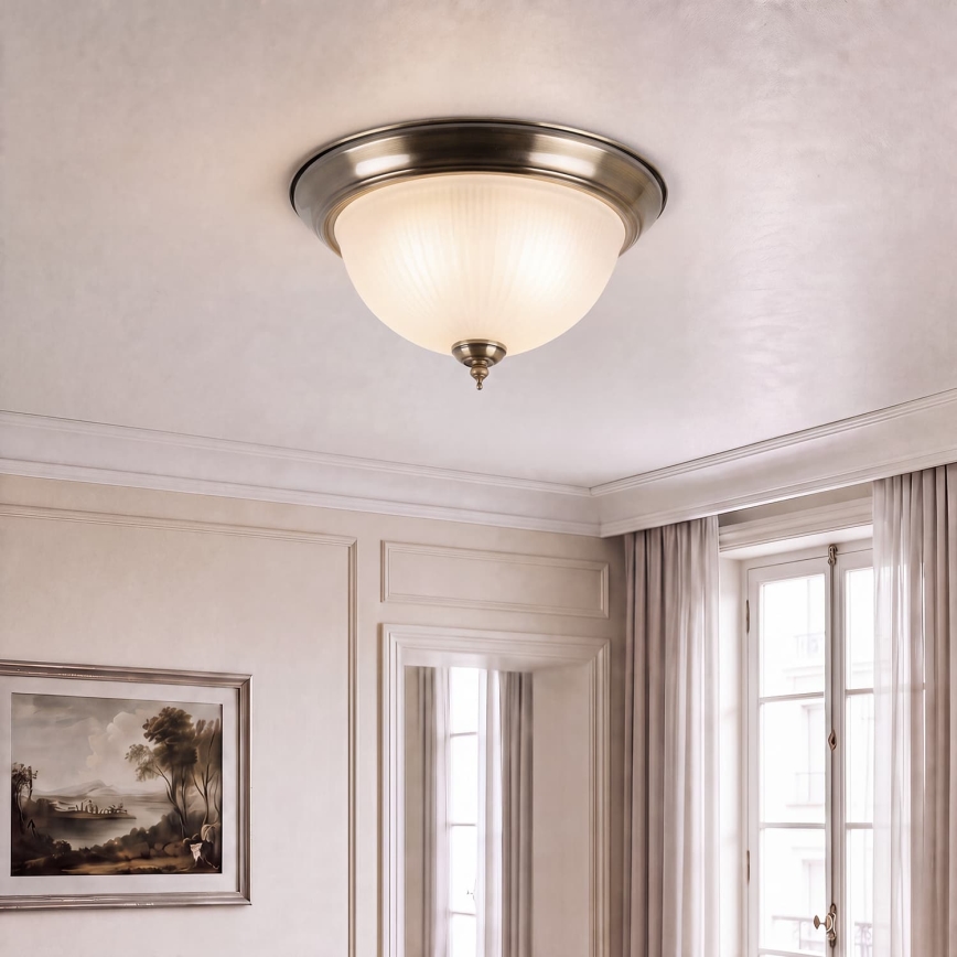 BRILAGI - Plafondlamp FRESCO 2xE27/40W/230V Ø 28 cm messing