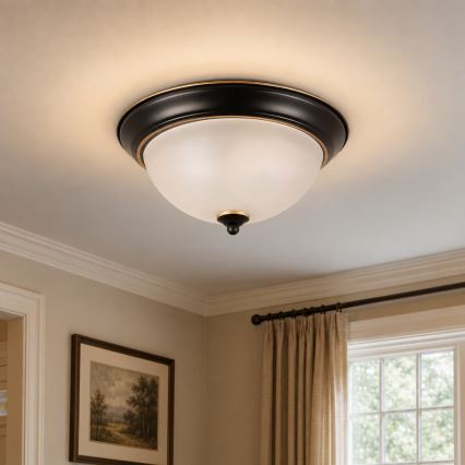 BRILAGI - Plafondlamp FRESCO 2xE27/40W/230V Ø 28 cm zwart/goud