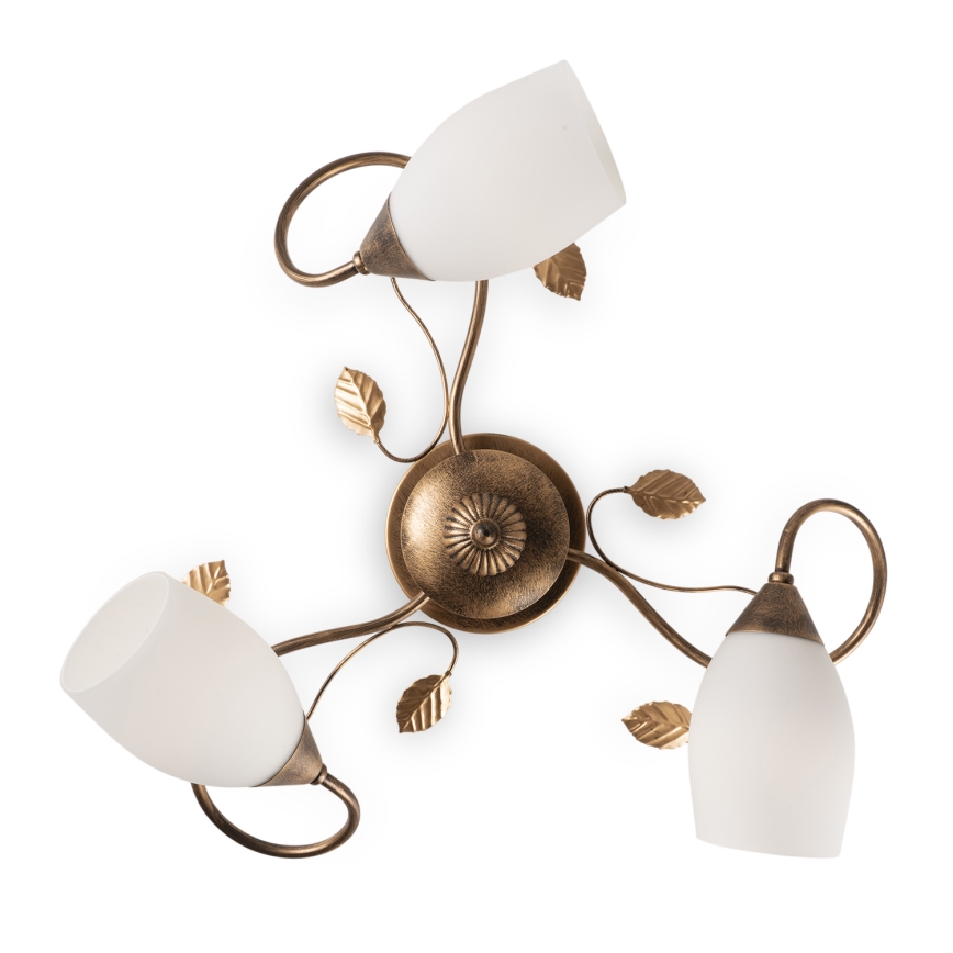 BRILAGI - Plafondlamp GRACE 3xE27/40W/230V Ø 53 cm patina/koper
