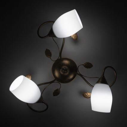 BRILAGI - Plafondlamp GRACE 3xE27/40W/230V Ø 53 cm patina/koper