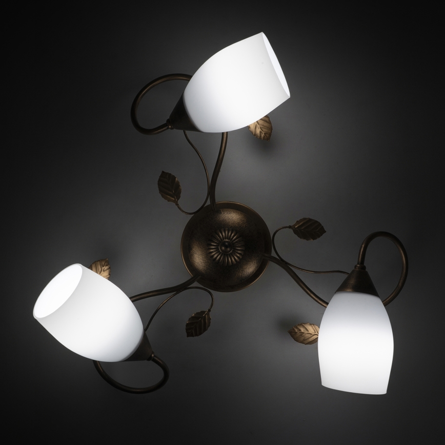 BRILAGI - Plafondlamp GRACE 3xE27/40W/230V Ø 53 cm patina/koper