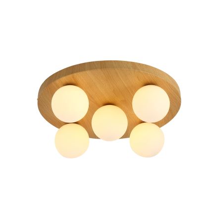 Brilagi - Plafondlamp LUND WOOD 5xG9/9W/230V Ø 40 cm hout
