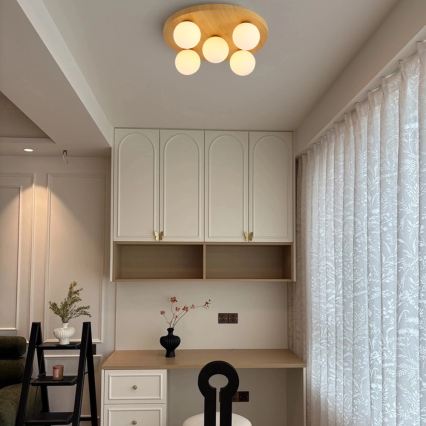 Brilagi - Plafondlamp LUND WOOD 5xG9/9W/230V Ø 40 cm hout