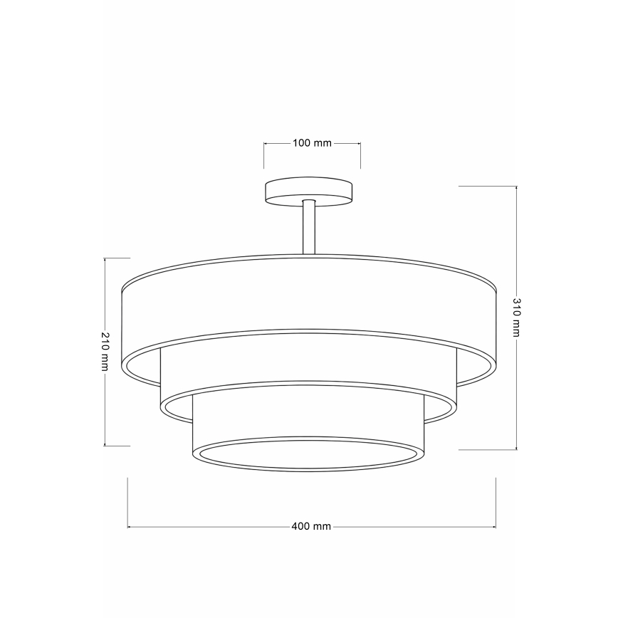 Brilagi - Plafondlamp LUNETA 1xE27/60W/230V Ø 40 cm zwart/goud