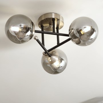 Brilagi - Plafondlamp MALIVA 3xE14/15W/230V mat chroom/rookglas