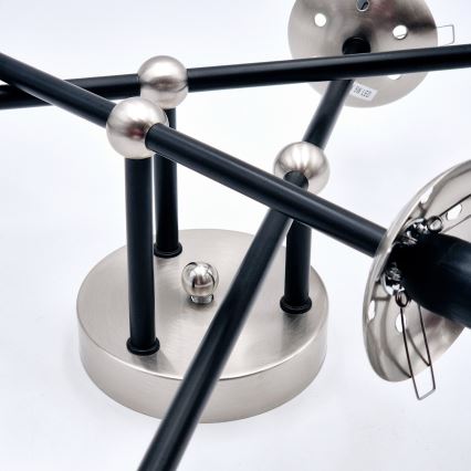 Brilagi - Plafondlamp MALIVA 6xE14/15W/230V mat chroom/gerookt glas
