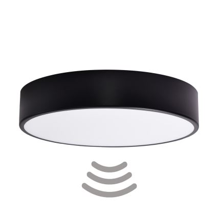 Brilagi - Plafondlamp met sensor CLARE 3xE27/24W/230V diameter 40 cm zwart