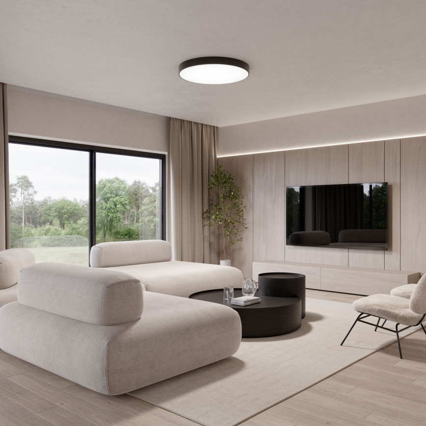 Brilagi - Plafondlamp met sensor CLARE 5xE27/24W/230V Ø 60 cm zwart