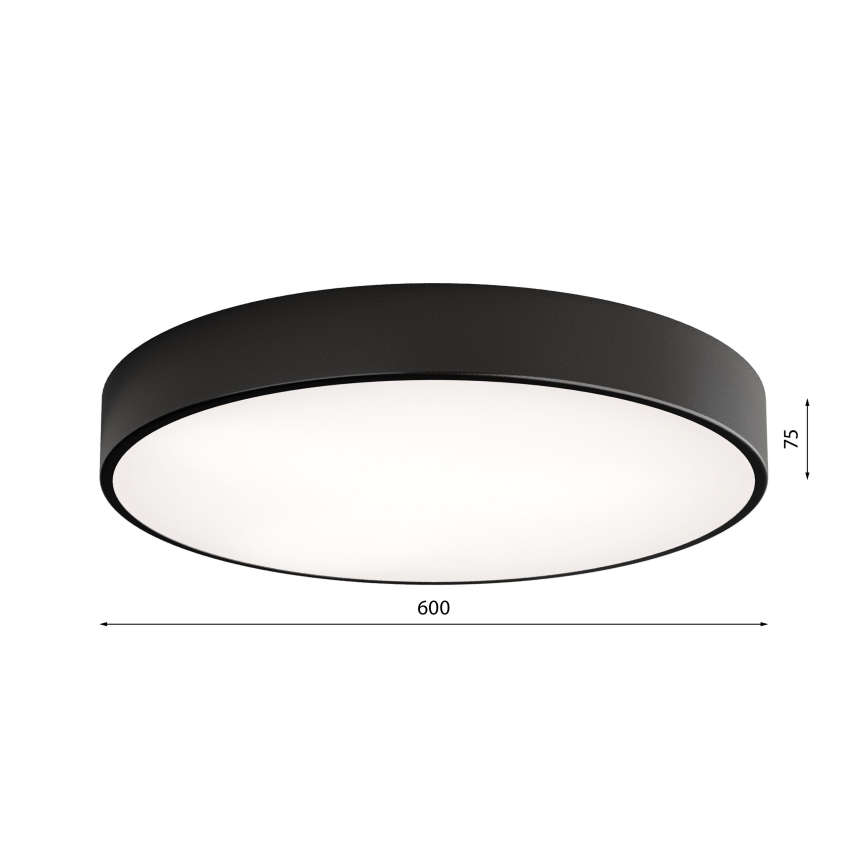 Brilagi - Plafondlamp met sensor CLARE 5xE27/24W/230V Ø 60 cm zwart
