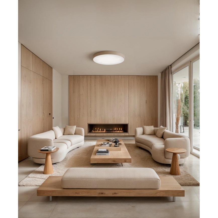 Brilagi - Plafondlamp met sensor CLARE 6xE27/40W/230V diameter 80 cm beige
