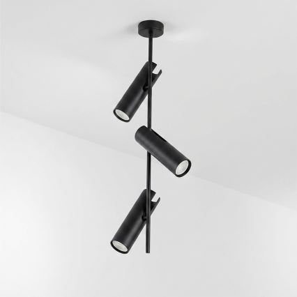Brilagi - Plafondlamp met stang BRANCH 3xGU10/30W/230V zwart