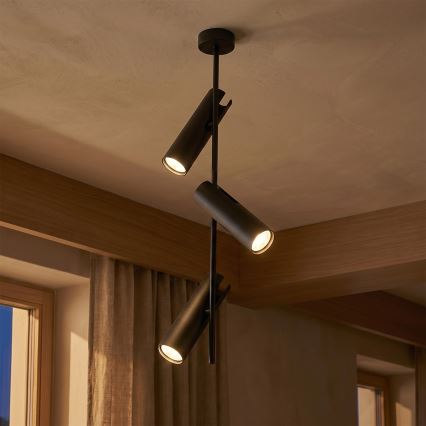 Brilagi - Plafondlamp met stang BRANCH 3xGU10/30W/230V zwart