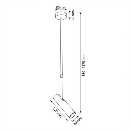 Brilagi - Plafondlamp met stang SELE 1xGU10/30W/230V zwart