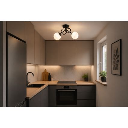 Brilagi - Plafondlamp MILO 2xE27/60W/230V zwart