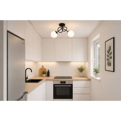 Brilagi - Plafondlamp MILO 2xE27/60W/230V zwart
