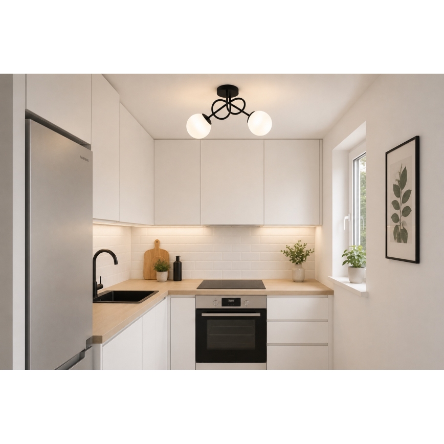 Brilagi - Plafondlamp MILO 2xE27/60W/230V zwart