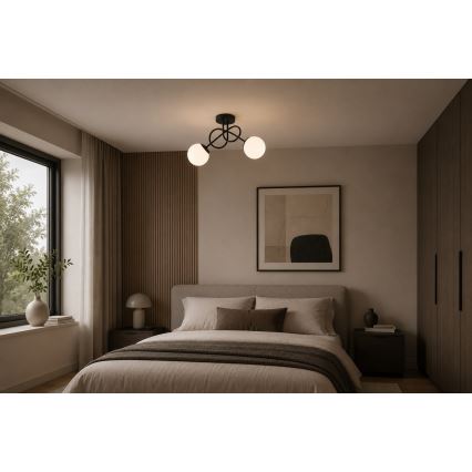 Brilagi - Plafondlamp MILO 2xE27/60W/230V zwart