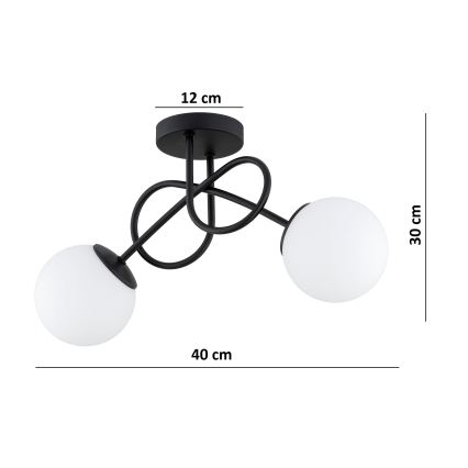 Brilagi - Plafondlamp MILO 2xE27/60W/230V zwart