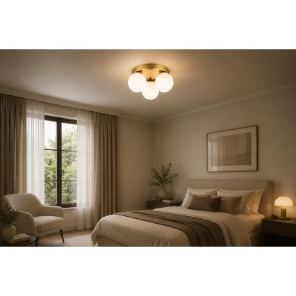Brilagi - Plafondlamp MILO 3xE27/60W/230V Ø 35 cm goudkleurig