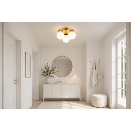 Brilagi - Plafondlamp MILO 3xE27/60W/230V Ø 35 cm goudkleurig